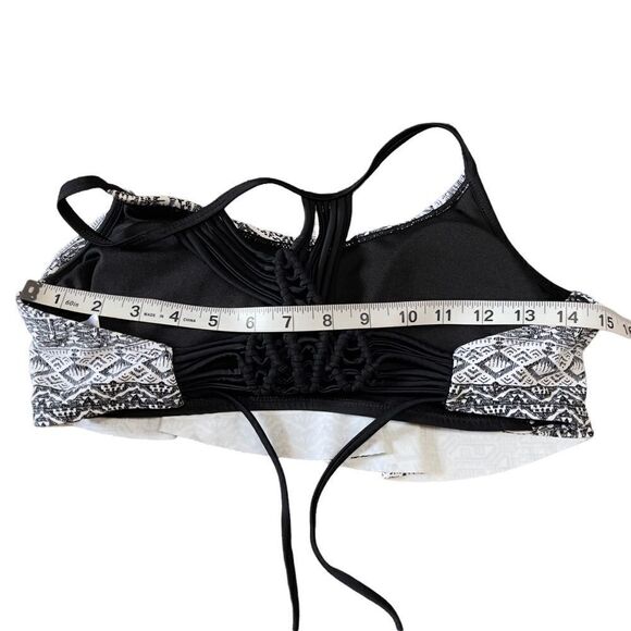 Arizona Jean Co. Black & White Aztec Print Flutter Strings Racer Back Size Large - Picture 9 of 11